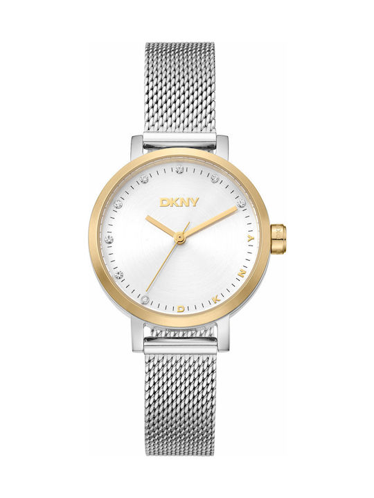 DKNY Soho Damen Uhr mit Silber Metallarmband