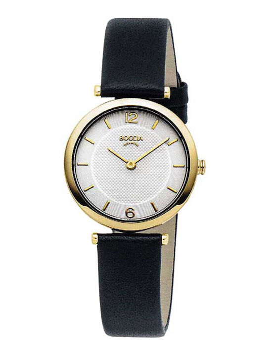 Women's Watch with Black Leather Strap