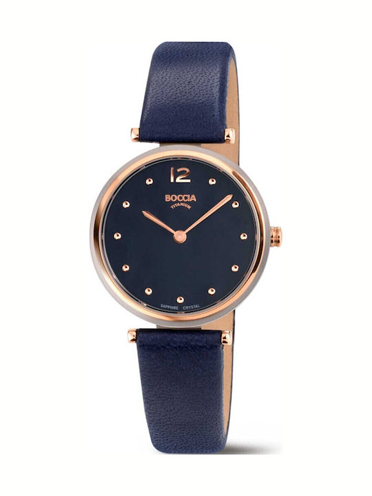 Boccia Women's Watch with Blue Leather Strap