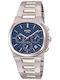 Boccia Men's Watch Chronograph Battery with Silver Metal Bracelet