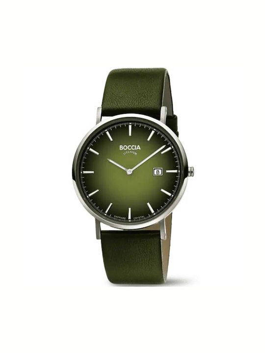Boccia Men's Watch Battery with Green Leather S...