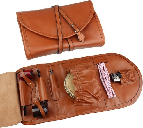 Firedog Fabric Tobacco Pouch with Wrap-Around Cord 22x15cm Brown rope