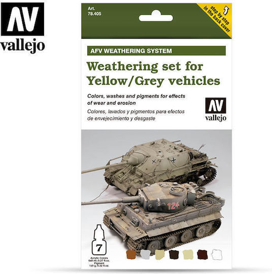 AFV Система за състаряване Vallejo 6x8ml+1 Комплект за състаряване на въздухоплавателни средства Yel
