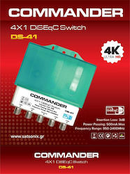 Commander Ds-41 Diseqc-Schalter 2.0 4x1 Wasserdicht 4k UHD Commander Ds-41 Diseqc-Schalter 2.0 4x1 Wasserdicht 4k UHD