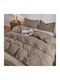 Lino Home Sheet Sets Queen 240x260cm. Moderna Taupe 4pcs