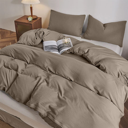 Lino Home Bettwäsche-Set Überdoppel 240x260cm. Moderna Taupe 4Stück