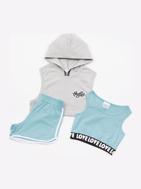 Trax Kids' Set with Shorts Summer 3pcs Light Blue