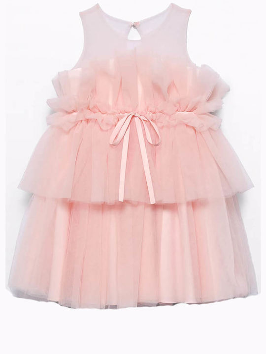 Rochie pentru Copii Fără mâneci Din tul Pink