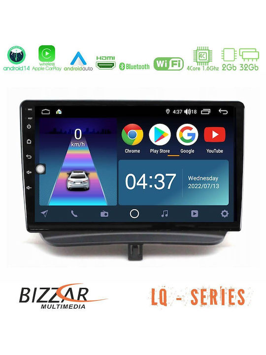 Bizzar Ηχοσύστημα Αυτοκινήτου για Ford Courier 2015-2023 (Bluetooth/USB/WiFi/GPS/Apple-Carplay/Android-Auto) με Οθόνη Αφής 9"