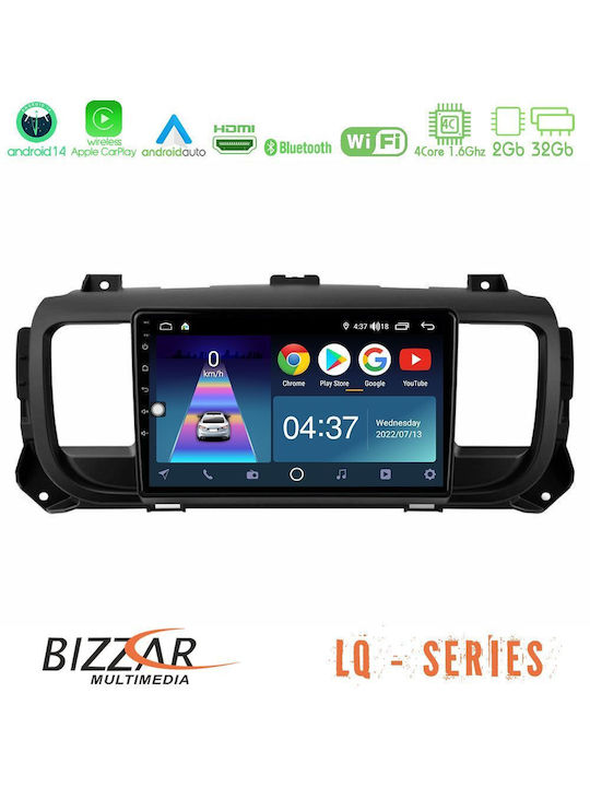 Bizzar Auto-Audiosystem für Peugeot Experte / Reisender Opel Vivaro Toyota Proace Citroen Springend 2017+ (Bluetooth/USB/WiFi/GPS/Apple-Carplay/Android-Auto) mit Touchscreen 9"