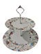 Oriana Ferelli Glass Dessert Tower Stand with 2 Tiers Silver Ø27cm