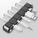 Ahastyle Jppt125 Organizer & Cable Holder Cable Organizer 5 Slots & Cable Clip Helps with Cable Management Office Car USB Cable Power Cable/Wire Black