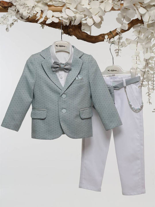 Mi Chiamo Boys Baptism Suit with Blazer Green