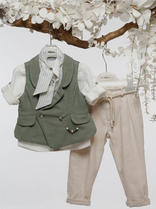 Mi Chiamo Boys Baptism Suit Green