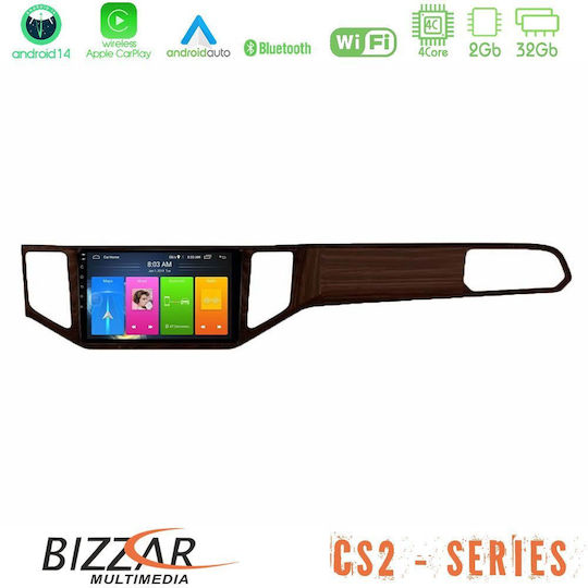 Bizzar Auto-Audiosystem für Volkswagen Sportwagen / Golf Sportsvan 2014-2020 (Bluetooth/USB/AUX/WiFi/GPS/Apple-Carplay/Android-Auto) mit Touchscreen 9"