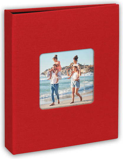 Mini Album Colorado Hard Fabric Cover Photo Slot on the Cover Holds 36 Photos 10x15 Red