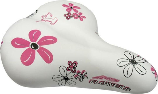 Седалка за градски велосипед Happy Flowers PK061/H.FLOWERS бяла