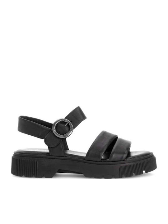 Anatomic Women's Leather Ankle Strap Platforms Black