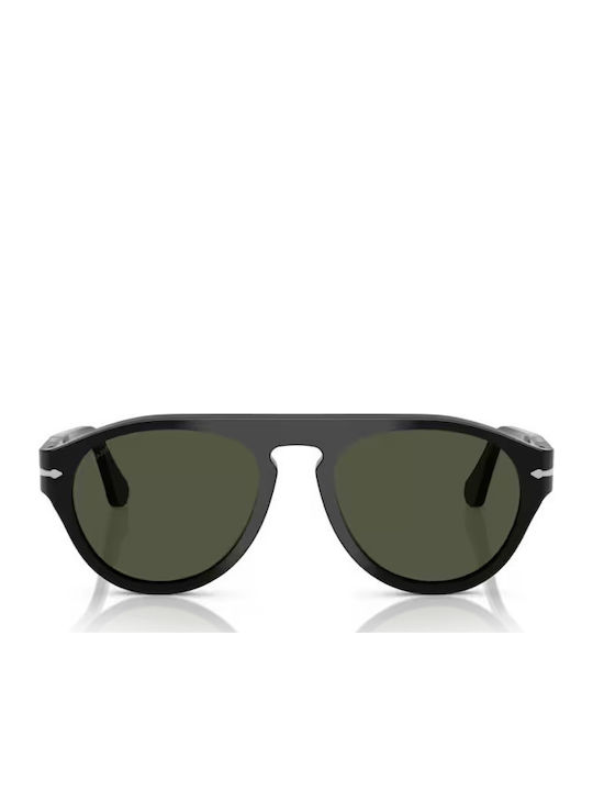 Persol 95/31 56 Унисекс Слънчеви Очила с Черна Пластмасова Рамка и Зелени Стъкла