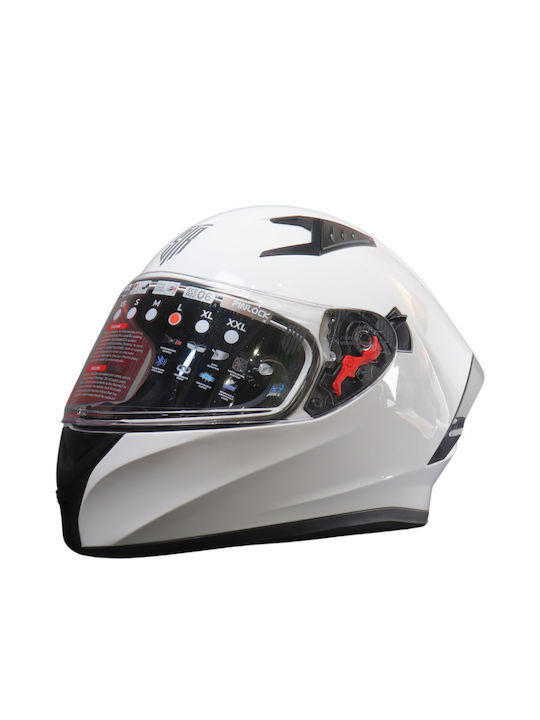 STR GT-1 Alb Cască Moto Față întreagă ECE 22.06...
