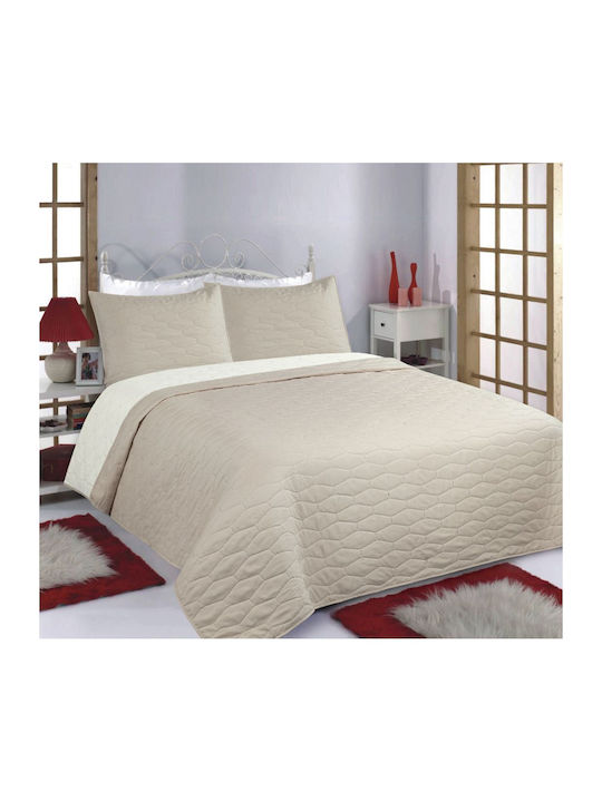 Silk Fashion Ruby Σετ Κουβερλί Υπέρδιπλο Beige/ivory 220x240cm