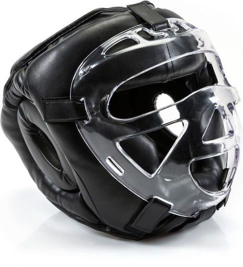 Yakimasport Adult Full Face Boxing Headgear Leather Black