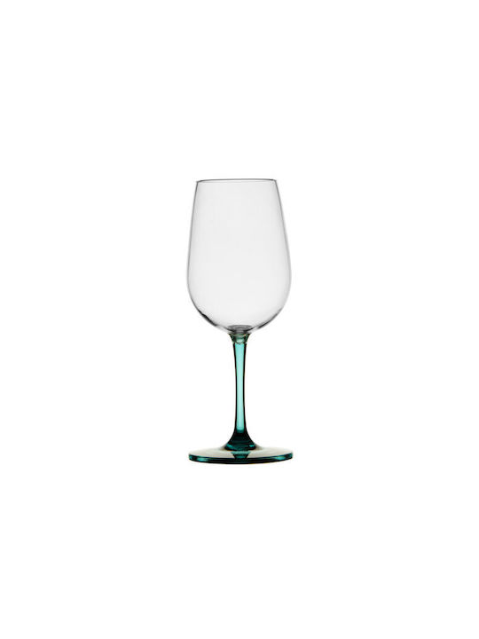Marine Business Set of Glasses for White Wine made of Glass in Turquoise Color Stemmed 6pcs
