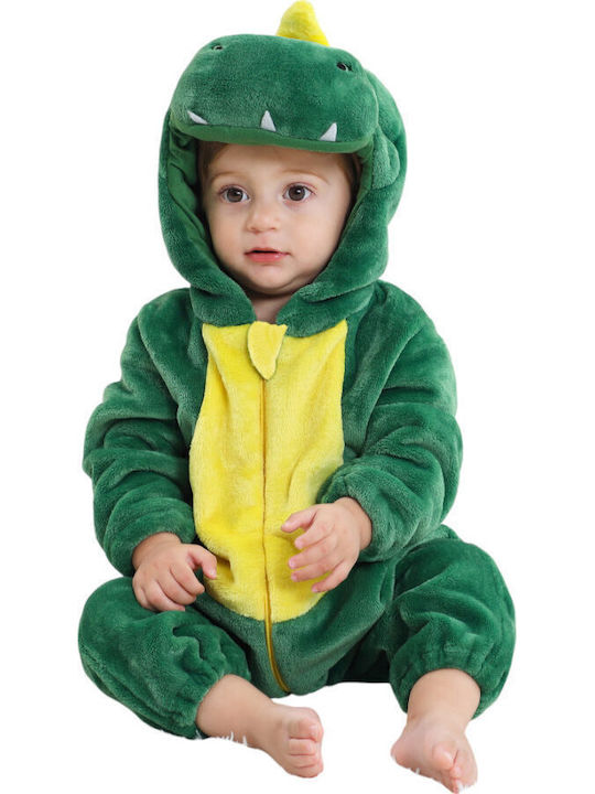 Queen Mother Kids' One-piece Pajamas Winter Velvet Green