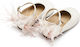 Babywalker Ecru Pink Baptism Leather Pumps