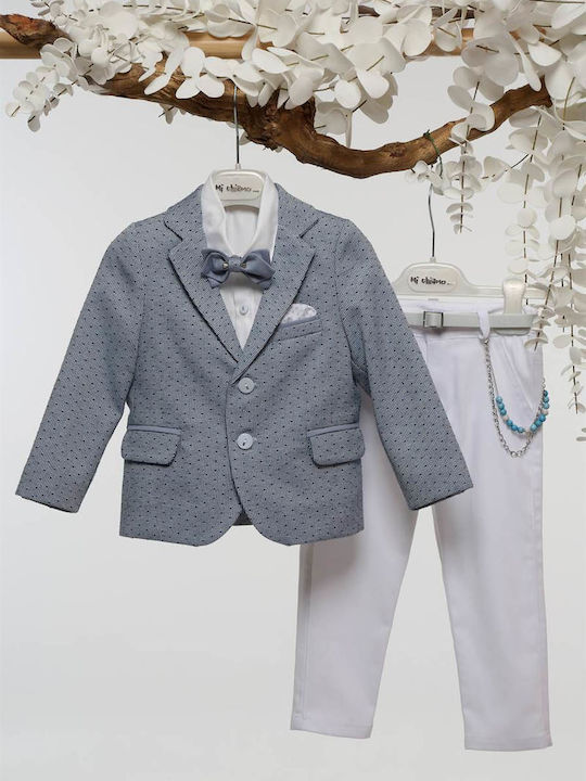 Mi Chiamo Baptism Suit with Blazer for Boys Blue/White A4774
