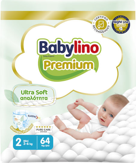 Babylino Πάνες με Αυτοκόλλητο Premium No. 2 για 3-6kg 64τμχ