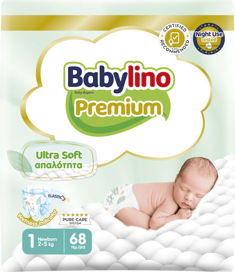 Babylino Πάνες με Αυτοκόλλητο Premium No. 1 για 2-5kg 68τμχ