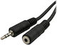 Audio-Verlängerungskabel Stecker 3,5mm Buchse 3,5mm 1,5m Schwarz Unverpackt N24635
