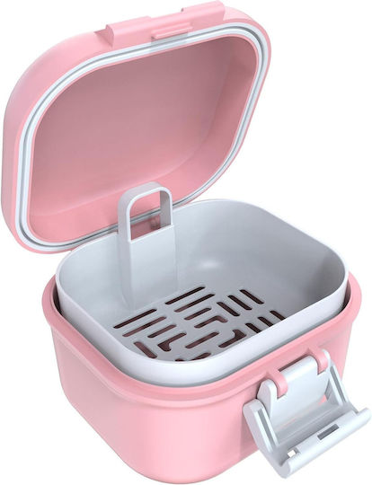Wasserdichte Badezimmerbox für Zahnprothesen & Zahnspangen Filter Pink