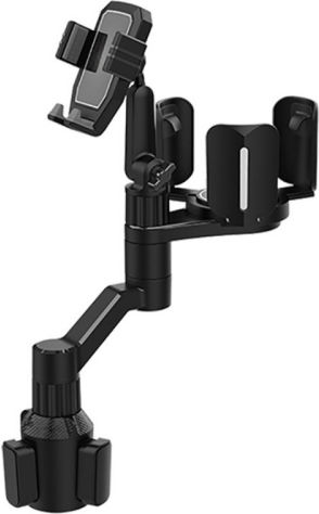 Car Cup Holder with Mobile Mount 1 Position for Console in Gray Color