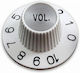 Knob Witch Hat Volume White Silver