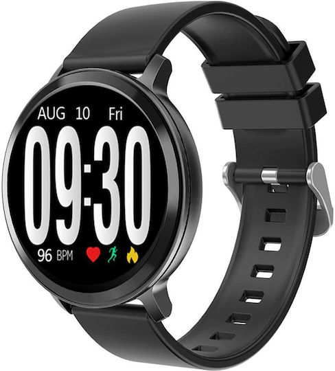 Kingwear S8 42mm Smartwatch mit Pulsmesser (Schwarz)