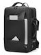 Minglu 17.3 Inch Laptop Backpack Bag Expandable 30-47l Usb Port Waterproof Ventilated Back Unisex Spacious Travel School Work Black
