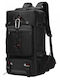 Hiking Backpack Minglu Usb Port Waterproof Ergonomic Expandable 56-77 3 Carrying Modes Unisex Black