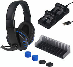 Ps4 Slim Pro 5 1 Game Pack Headset Βάση Φόρτισης 2 Χειριστήρια Βάση Παιχνιδιών Τάπες Joystick Dobe Tp4-18101 – Μαύρο Ps4 Slim Pro 5 1 Game Pack Headset Βάση Φόρτισης 2 Χειριστήρια Βάση Παιχνιδιών Τάπες Joystick Dobe Tp4-18101 – Μαύρο