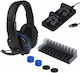Ps4 Slim Pro 5 1 Game Pack Headset Charging Stand 2 Controllers Game Stand Joystick Caps Dobe Tp4-18101 – Black