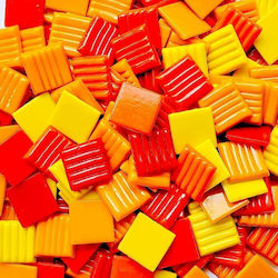 Ψηφίδες Glass Mosaic 10x10x4mm 250gr Κόκκινες Κίτρινες Αποχρώσεις