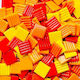 Glass Mosaic Tiles 10x10x4mm 250g Red Yellow Shades