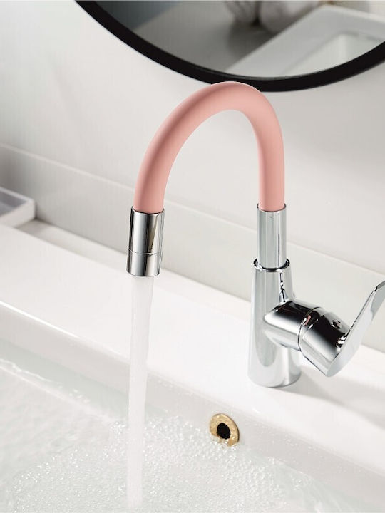 Inter Ceramic Alisado Icf 124211 7113bl Mixer Standing Sink Flexible Spout Pink