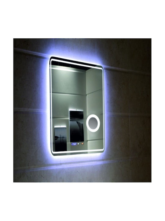 Inter Ceramic Icl 1789 Mirror Bathroom Led Lighting Touch Screen Clock Temperature Indicator Anti-fog System Heater