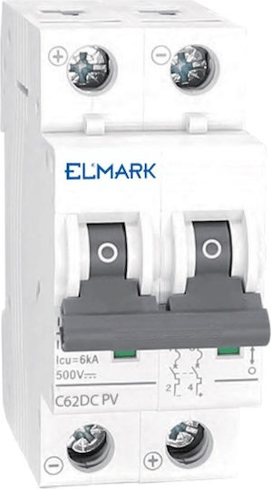 Rail Fuse DC 2x63A 6kA 500V MCB DC62 PV Systems