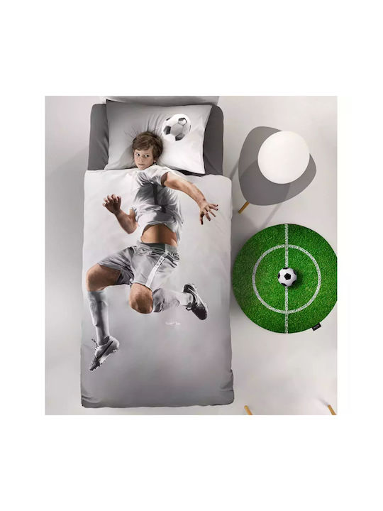 Saint Clair Set Kids Duvet Cover Single with Pillowcase Grey 165x225cm