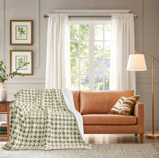 ForHome Одеяло Sherpa Прегърни 220x240см Зелено