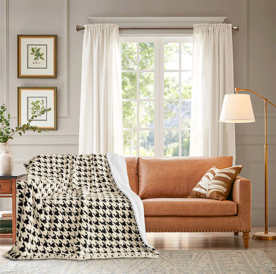 ForHome Pătură Sherpa Simplă 160x220 cm Neagră