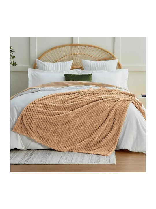 ForHome Κουβέρτα Fleece Μονή 160x220εκ. Καφέ